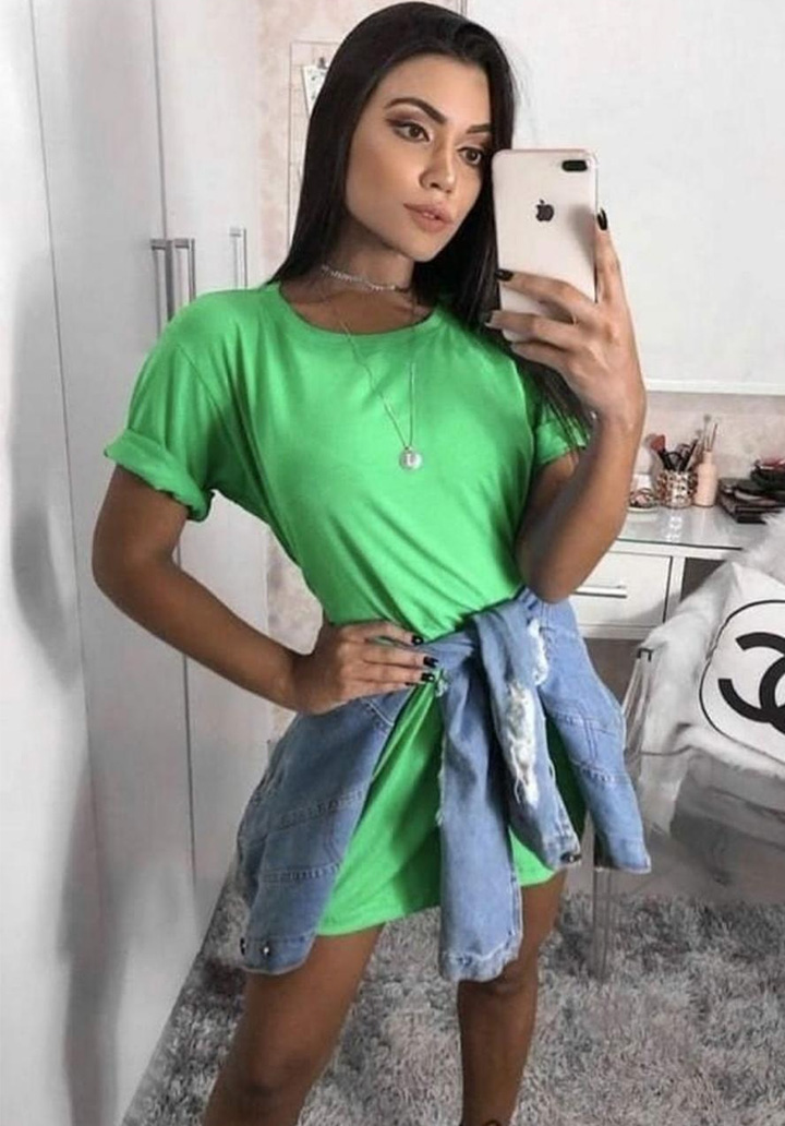 Neon Basic Elbise-Tunik (Yeşil)