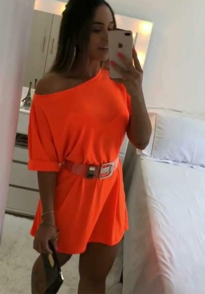 Neon Basic Elbise-Tunik (Orange)